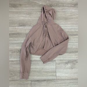 Years of ours zip up oversized crop hoodie .